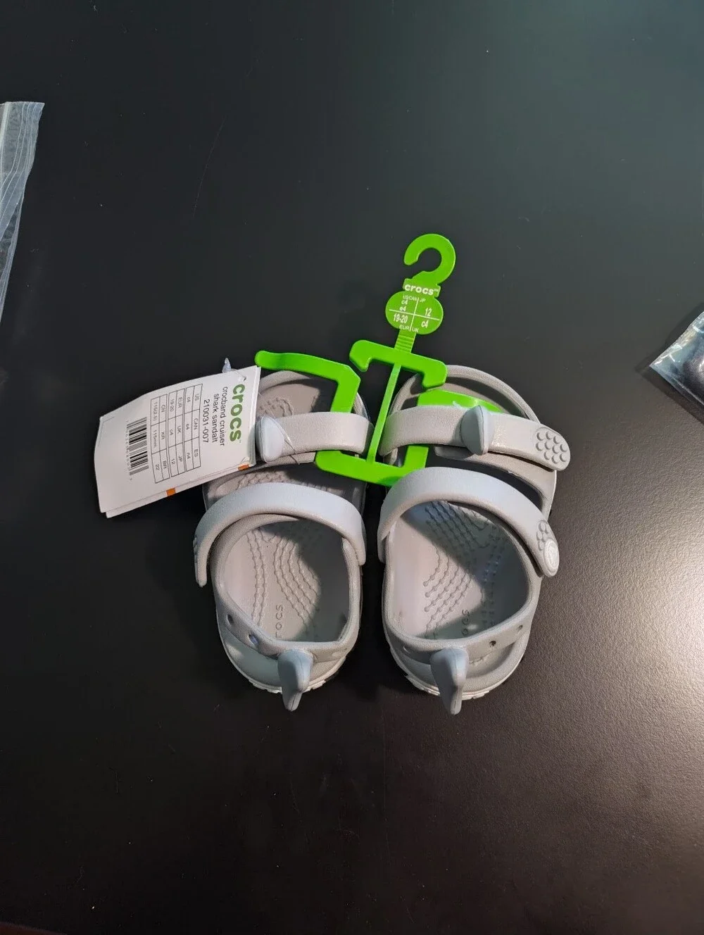 Toddlers Grey Shark-Crocs C4 Sandals
